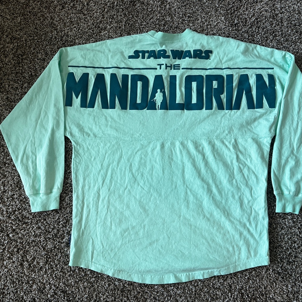 Star Wars The Mandalorian baby yoda Long Sleeve green spirit jersey Shirt small - Picture 1 of 4